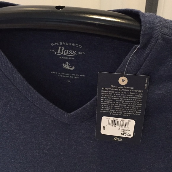 G H Bass & Co V-Neck T Shirt/New - Picture 4 of 4